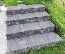 DUO Stone schod a ZD šedočerná štípaná