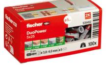 Hmoždinky FISCHER 5x25 (100ks) DUO POWER