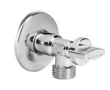 Roháček 1/2 x 1/2 90st s rozetou chrom