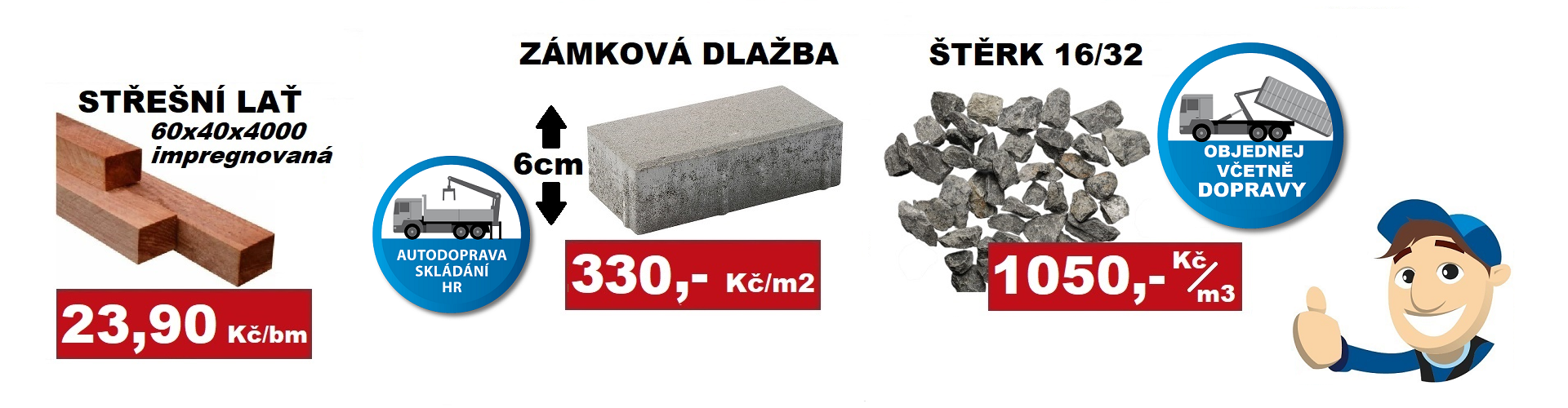 dlažba, štěrk, latě